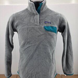Patagonia Re-Tool Quarter Snap Fleece Pullover Gray/Teal Women's Pro Size Large